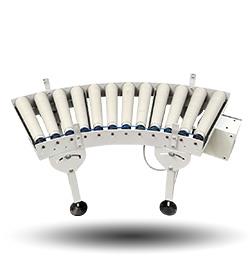 Roller conveyors driven 60 degrees